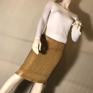 INC Gold Bead & Sequin Skirt